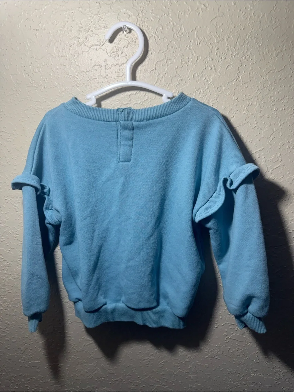 Nike Baby Girl 24M Blue Ruffle Sleeve Floral Logo Sweatshirt